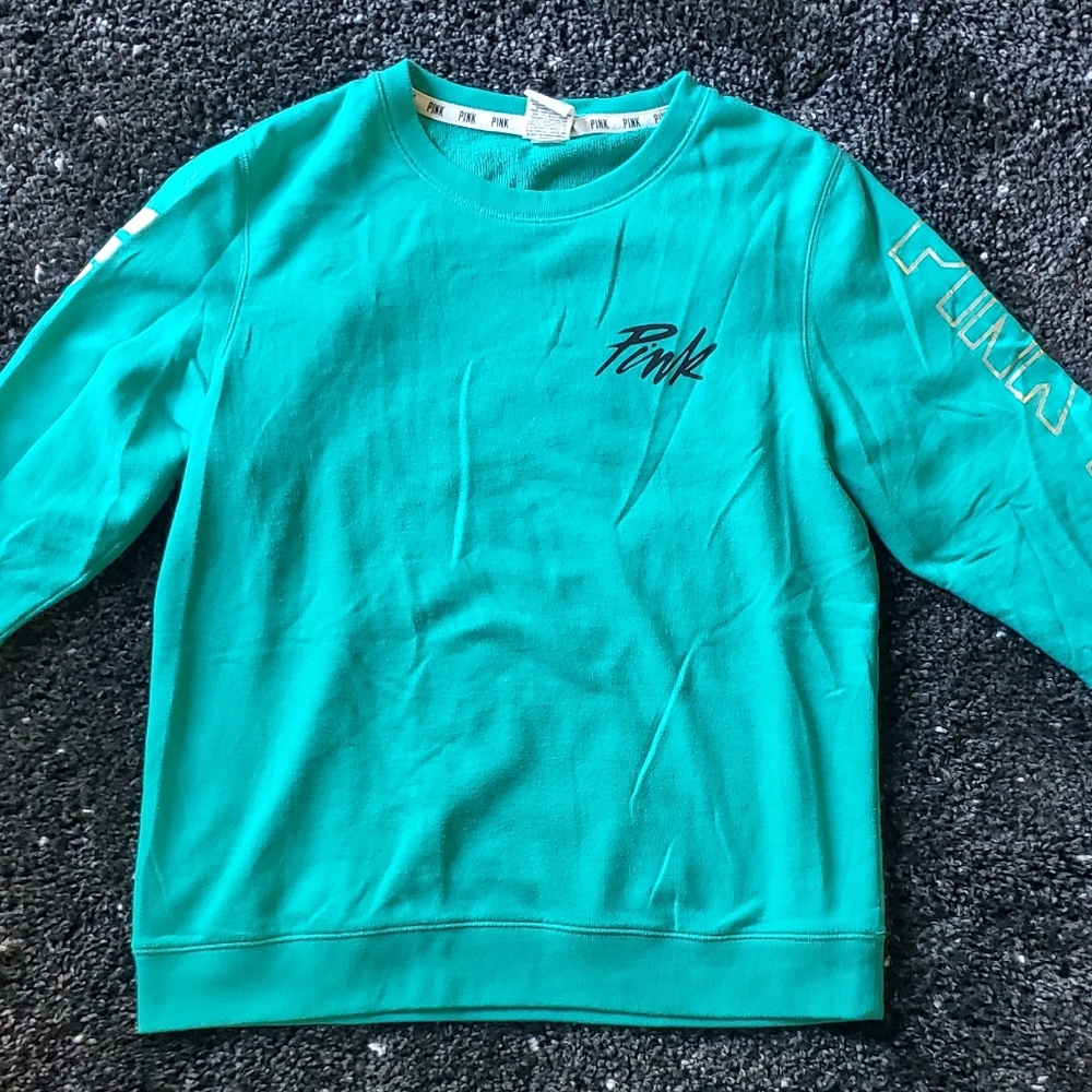 Victoria's Secret PINK Open Back Teal Sweatshirt